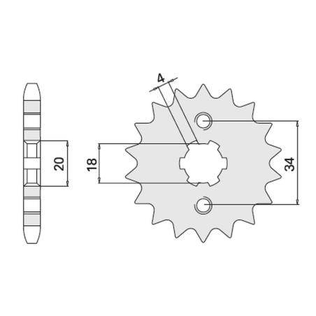 CHT front sprocket 259 16 HONDA XL 125/NX125 (JTF259.16) (259-16)