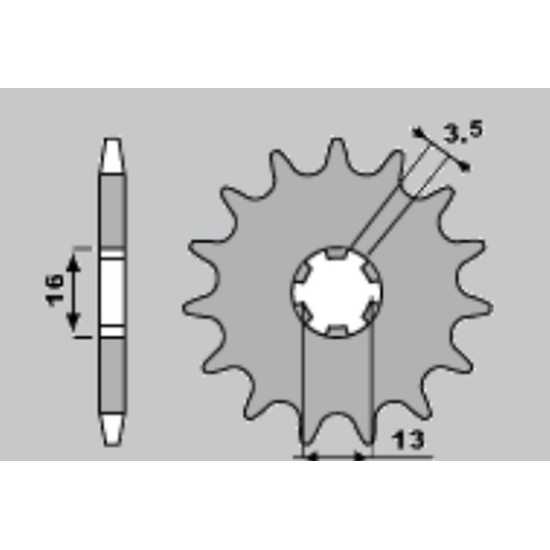 CHT front sprocket 415 10 SUZUKI TS 50, YAMAHA DT 50MX (562-10) (JTF563.10)
