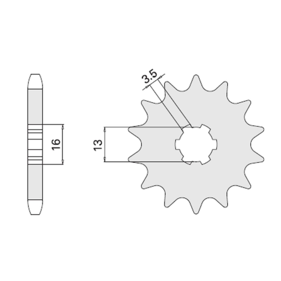 CHT front sprocket 428 14 (428-14) (pitch 428) SUZUKI POLINI