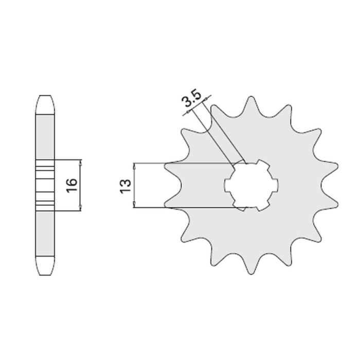 CHT front sprocket 428 14 (428-14) (pitch 428) SUZUKI POLINI