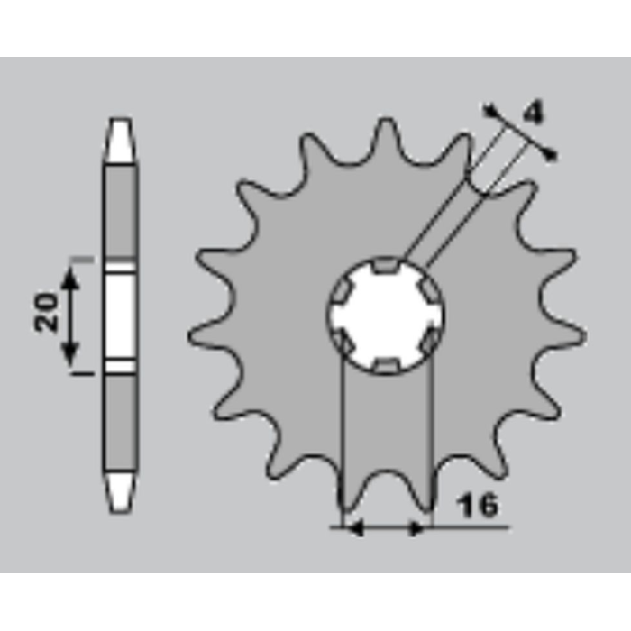 JR priekinė žvaigždė 560 12 KAWASAKI KX 80/85