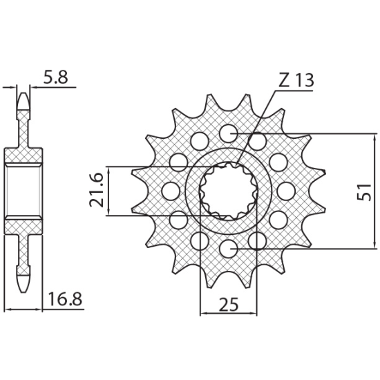 SUNSTAR front sprocket 2042 17 HONDA NC 750X/S/DCT '14-'15, INTEGRA 750 DCT '14-'15 (JTF1373.17) (pitch 520) (204217JT)