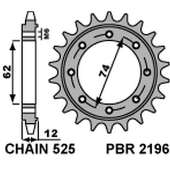 PBR front sprocket 2196 22 18NC GILERA GP 800 (09-13), APRILIA SRV850 (12) (pitch 525)