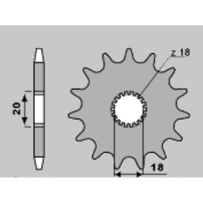 JR priekinė žvaigždė 426 14 SUZUKI GN 125 '92-'00, DR 125 '80-'85 (JTF426.14)