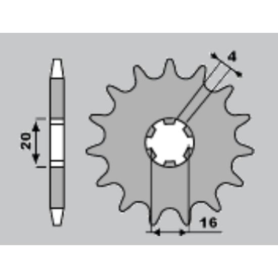 CHT front sprocket 560 14 KAWASAKI KX65/80/85 (560-14) (JTF546.14)