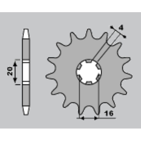 JR front sprocket 416 14 YAMAHA YZ 80 '93-'01, SUZUKI RM 80/85 '89-'21