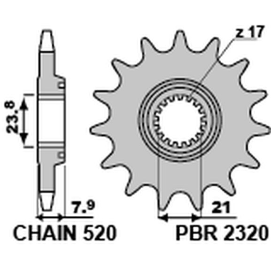 PBR front sprocket HONDA CRF 250R `18 (JTF1344SC)