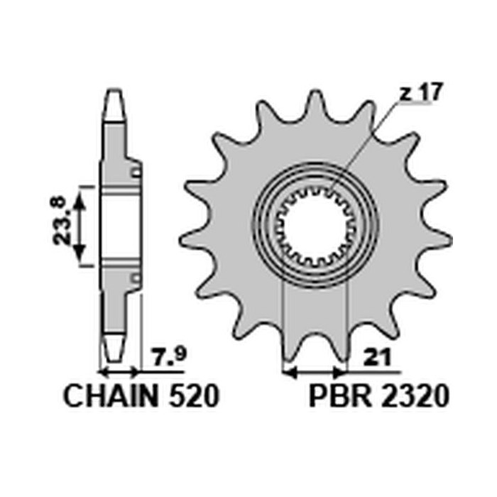 PBR front sprocket HONDA CRF 250R `18 (JTF1344SC)
