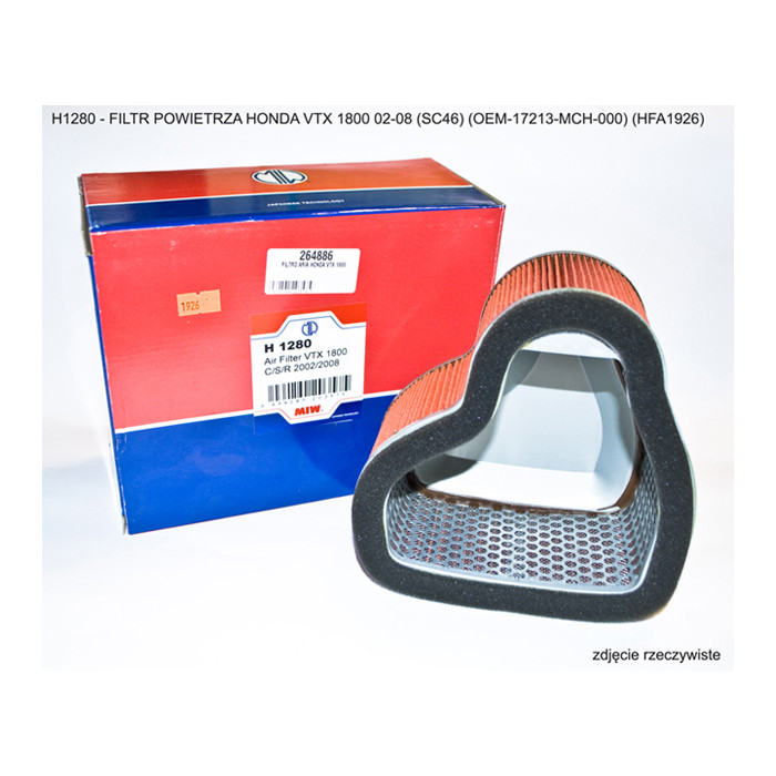 MIW (MEIWA) gold filter for HONDA VTX 1800 02-08 (SC46) (OEM-17213-MCH-000) (HFA1926)
