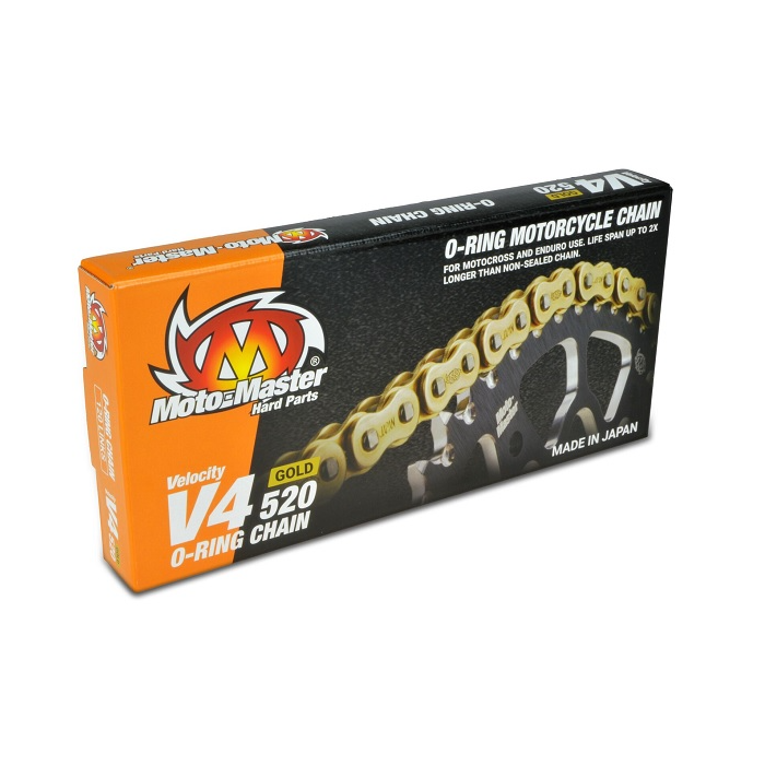 MOTO-MASTER chain V4-520G O-RING GOLD CHAIN ​​chain color gold (120 links, chain link included)