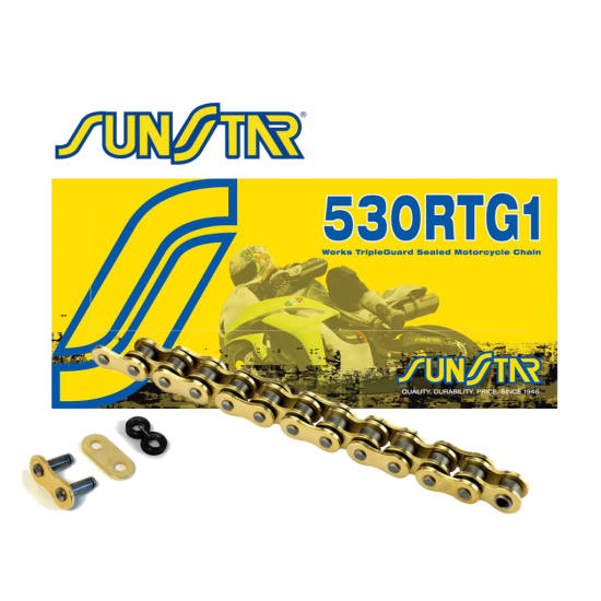 SUNSTAR chain 530RTG1-112G (50ZVMX) up to 1400cc (TG RING) color gold