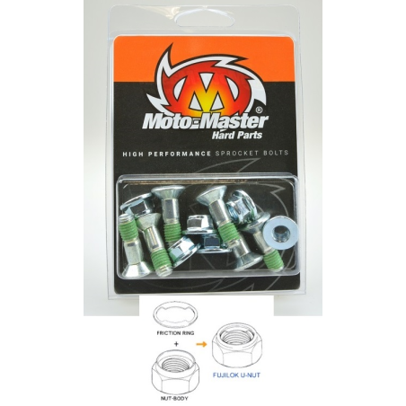 MOTO-MASTER rear sprocket bolts M8X26MM (6pcs.) FUJILOK U-NUT (TORX) KTM/HUSQVARNA/BETA