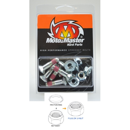 MOTO-MASTER rear sprocket bolts M8X30MM (6pcs.) FUJILOK U-NUT (INSULATED) HONDA/YAMAHA/SUZUKI/KAWASAKI