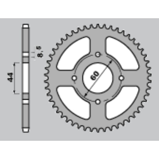 PBR rear sprocket 832 38 C45 (pitch 420)