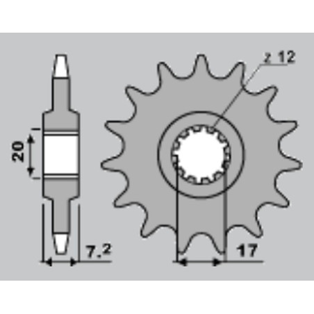 SIFAM rear sprocket 4461 48 YAMAHA DT 50R 97-03, MBK 50 X LIMIT (pitch 420) (JTR1832.48)