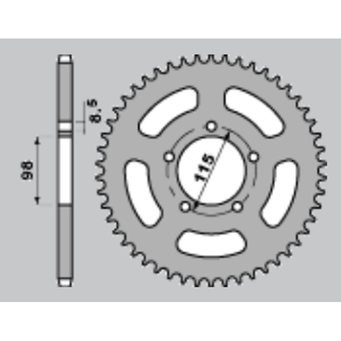 PBR rear sprocket 893 46 C45 KTM SX 60/65 (pitch 420) (JTR894.46)