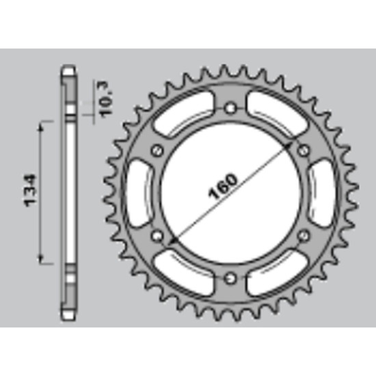 JR rear sprocket 4405 41 HONDA CBR 600 RR '07-'15 (130741JT)