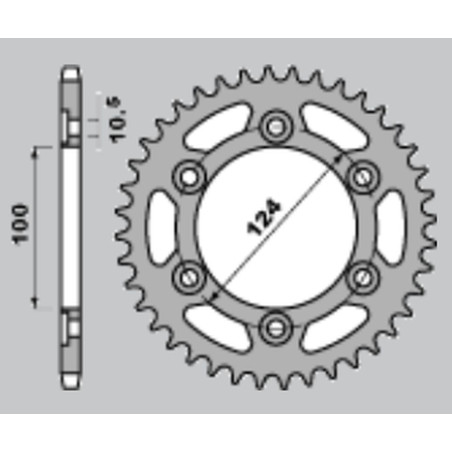 CHT rear sprocket 1027 39 (A4150735390) DUCATI MONSTER