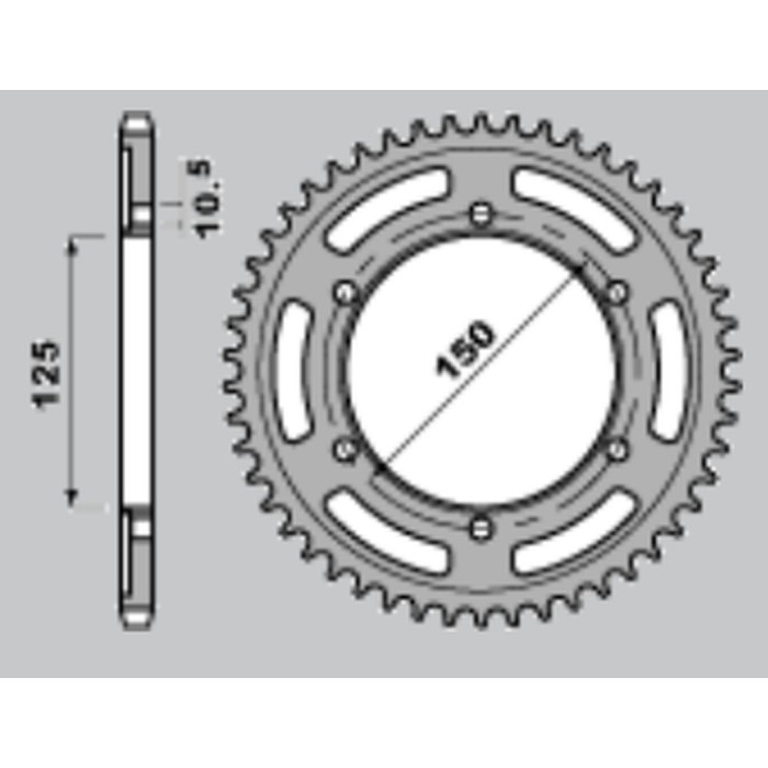 PBR rear sprocket 4454 44 C45 KTM 950/990/1050/1090/1190/1290 ADVENTURE/SUPER ADVENTURE (JTR899.44) (pitch 525)