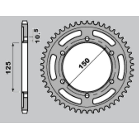 PBR rear sprocket 4454 44 C45 KTM 950/990/1050/1090/1190/1290 ADVENTURE/SUPER ADVENTURE (JTR899.44) (pitch 525)