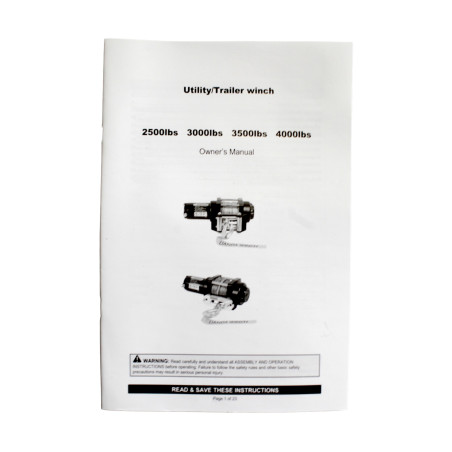 Winch 3500LB with synthetic rope