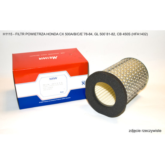 MIW (MEIWA) oro filtras HONDA CX 500A/B/C/E`78-84, GL 500`81-82, CB 450S (HFA1402)